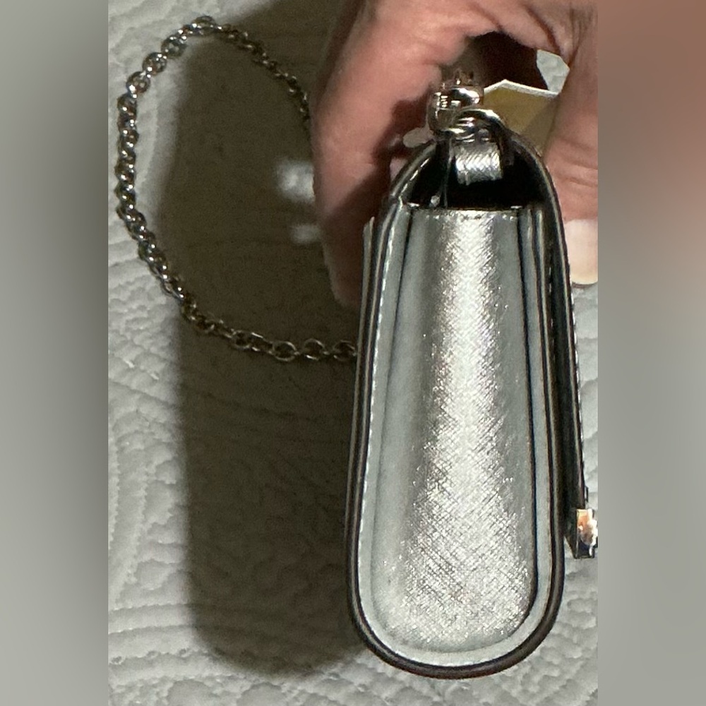 Michael Kors Silver Leather Clutch - Picture 9 of 13